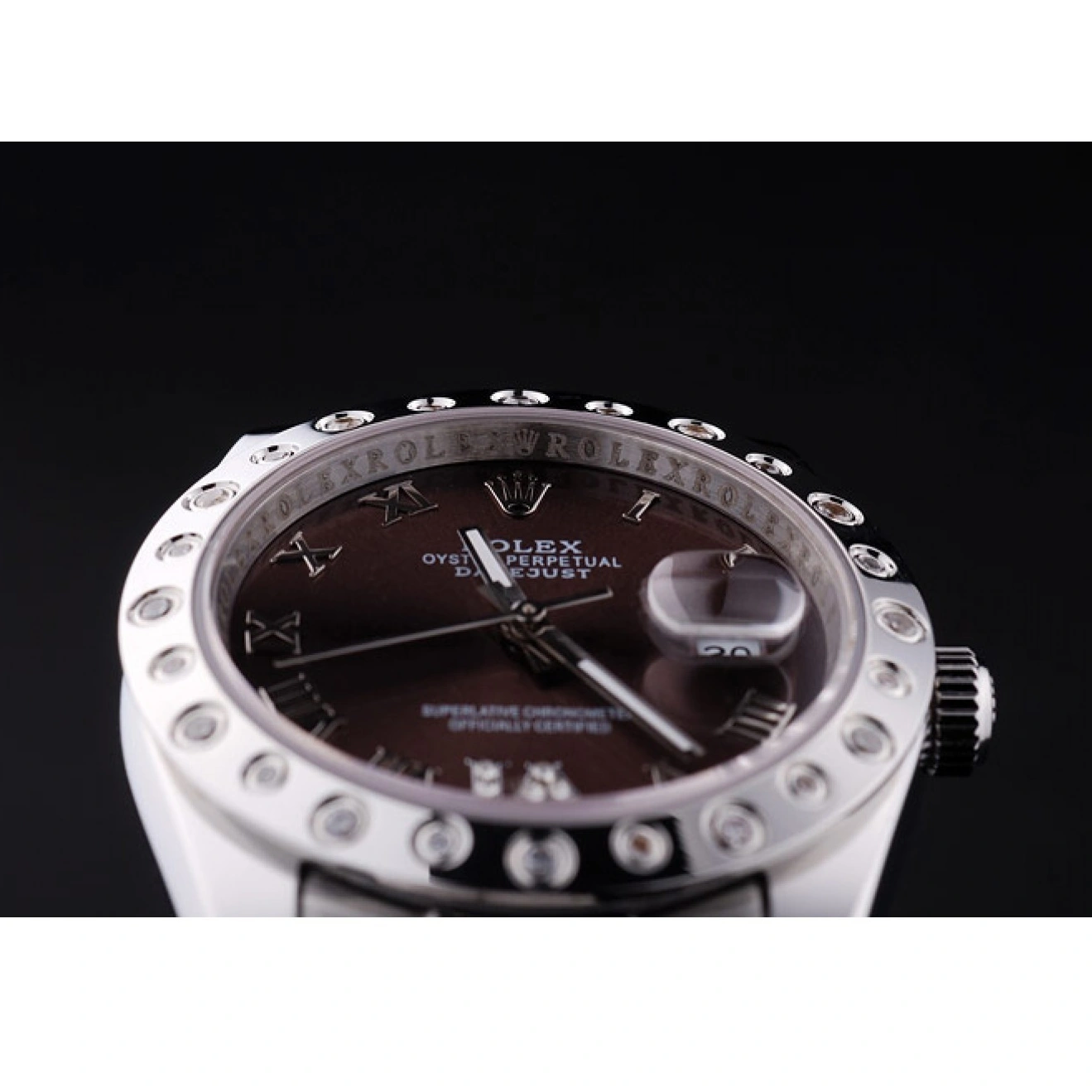 Best AAA Replica Sites Rolex Brown Diamond 7466 Bezel Datejust Dial 1014